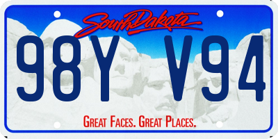 SD license plate 98YV94