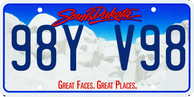 SD license plate 98YV98