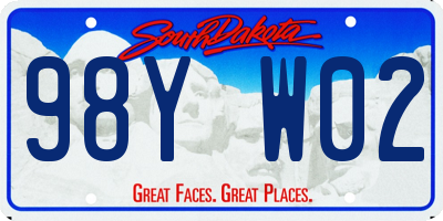 SD license plate 98YW02