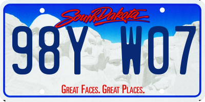 SD license plate 98YW07
