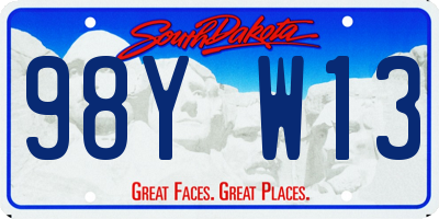 SD license plate 98YW13