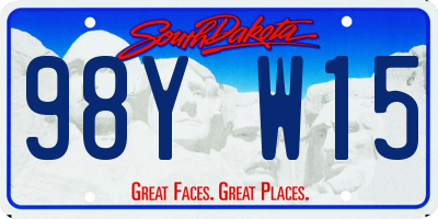 SD license plate 98YW15