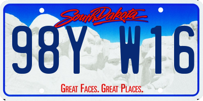 SD license plate 98YW16