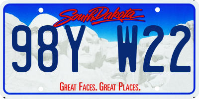 SD license plate 98YW22