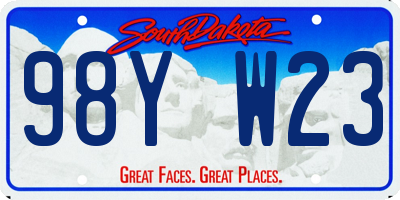 SD license plate 98YW23