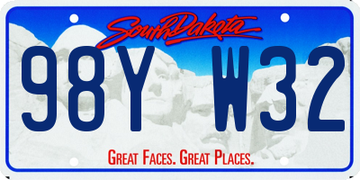 SD license plate 98YW32
