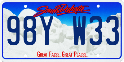 SD license plate 98YW33
