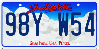SD license plate 98YW54