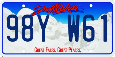 SD license plate 98YW61