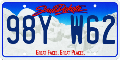 SD license plate 98YW62