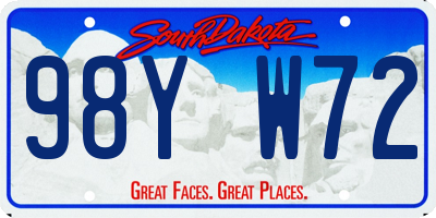 SD license plate 98YW72