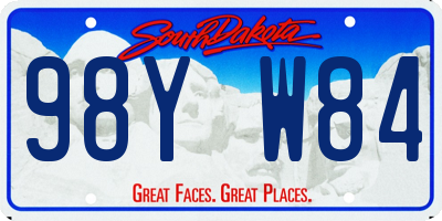 SD license plate 98YW84