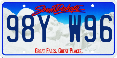 SD license plate 98YW96