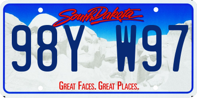 SD license plate 98YW97