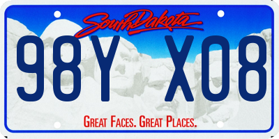 SD license plate 98YX08