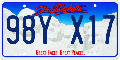 SD license plate 98YX17