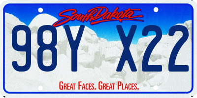 SD license plate 98YX22
