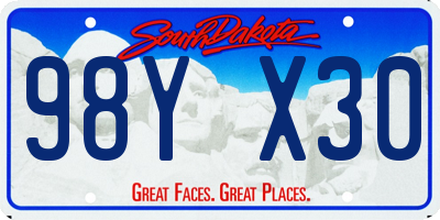 SD license plate 98YX30