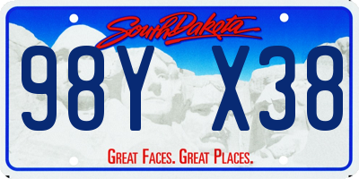 SD license plate 98YX38