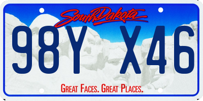 SD license plate 98YX46