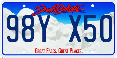 SD license plate 98YX50