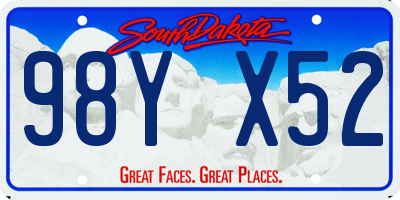 SD license plate 98YX52