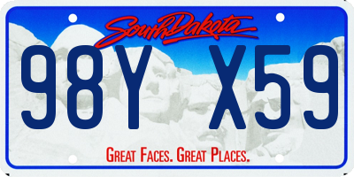 SD license plate 98YX59