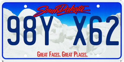 SD license plate 98YX62