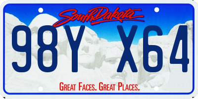SD license plate 98YX64