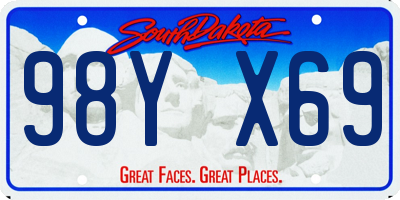 SD license plate 98YX69