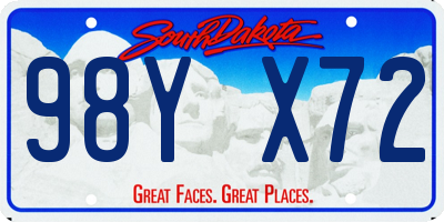 SD license plate 98YX72