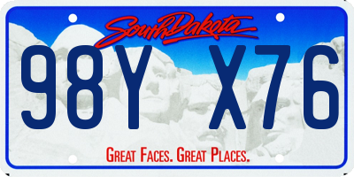 SD license plate 98YX76