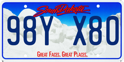 SD license plate 98YX80
