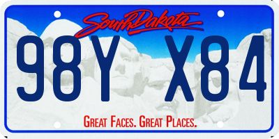 SD license plate 98YX84