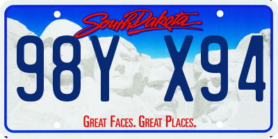 SD license plate 98YX94