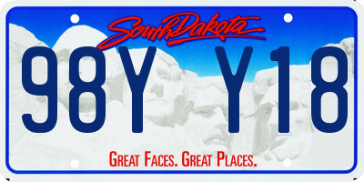 SD license plate 98YY18