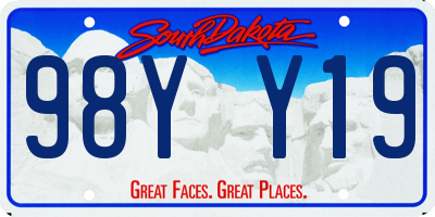 SD license plate 98YY19
