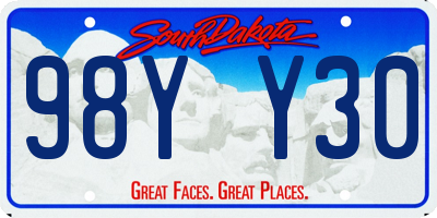 SD license plate 98YY30