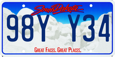 SD license plate 98YY34