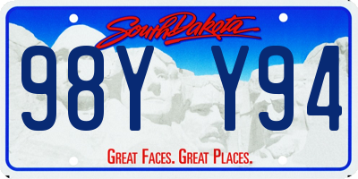 SD license plate 98YY94