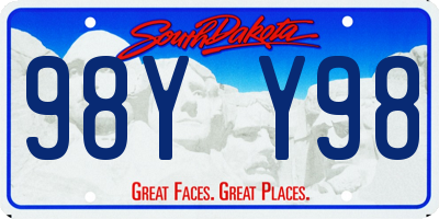 SD license plate 98YY98