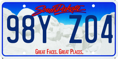 SD license plate 98YZ04