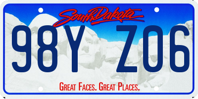 SD license plate 98YZ06