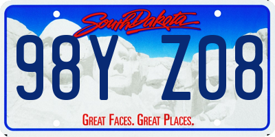 SD license plate 98YZ08
