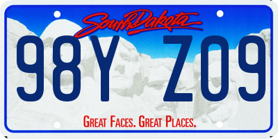SD license plate 98YZ09