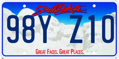 SD license plate 98YZ10