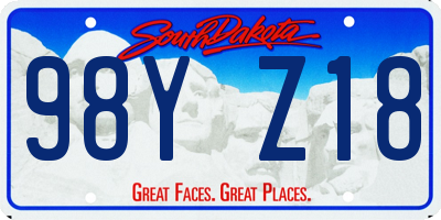 SD license plate 98YZ18