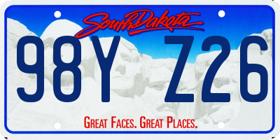 SD license plate 98YZ26