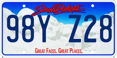 SD license plate 98YZ28