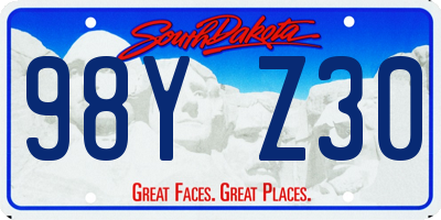 SD license plate 98YZ30